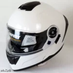 کلاه کاسکت رادین عینک  دار فک متحرک Ghost White کد 1941 - Image 5