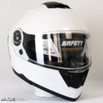 کلاه کاسکت رادین عینک  دار فک متحرک Ghost White کد 1941 - Image 3