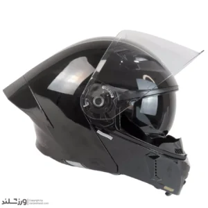 کلاه کاسکت استیل برد فک متحرک GlossyBlack