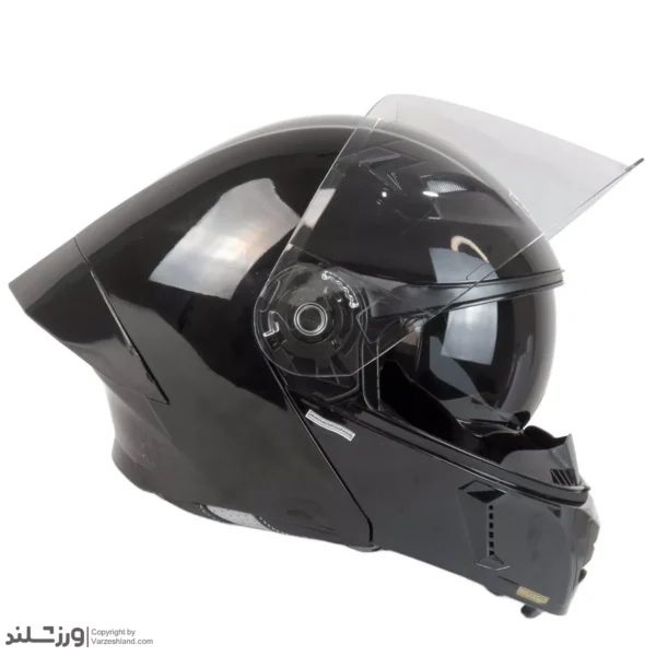 کلاه کاسکت استیل برد فک متحرک GlossyBlack