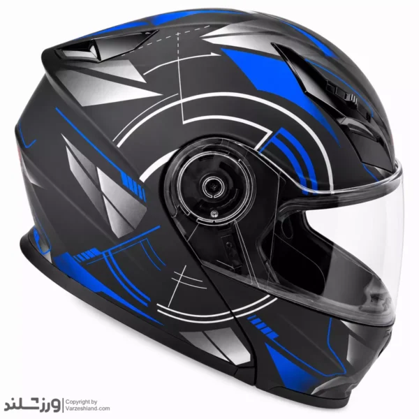 کلاه کاسکت فک متحرک ردلاین Blue Graphic