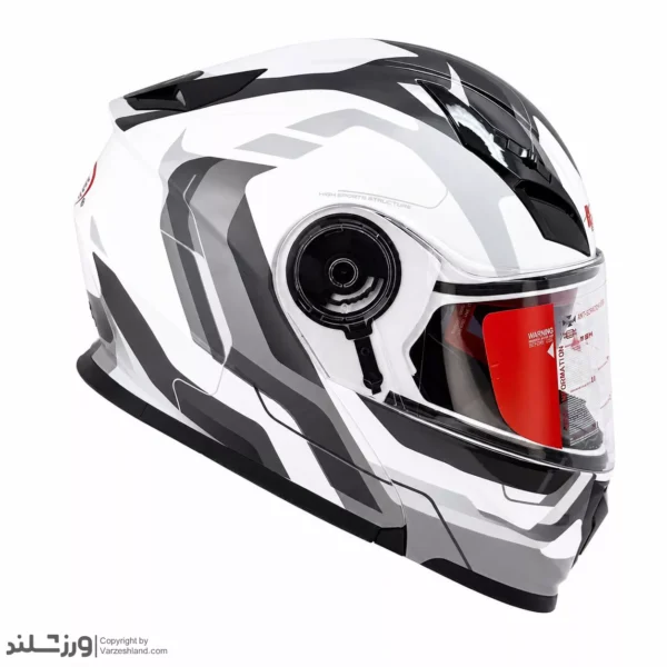 کلاه کاسکت فک متحرک ردلاین White Graphic