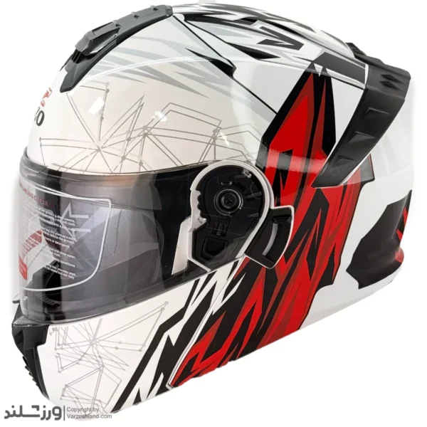 کلاه کاسکت فک متحرک عینکدار White زیزو