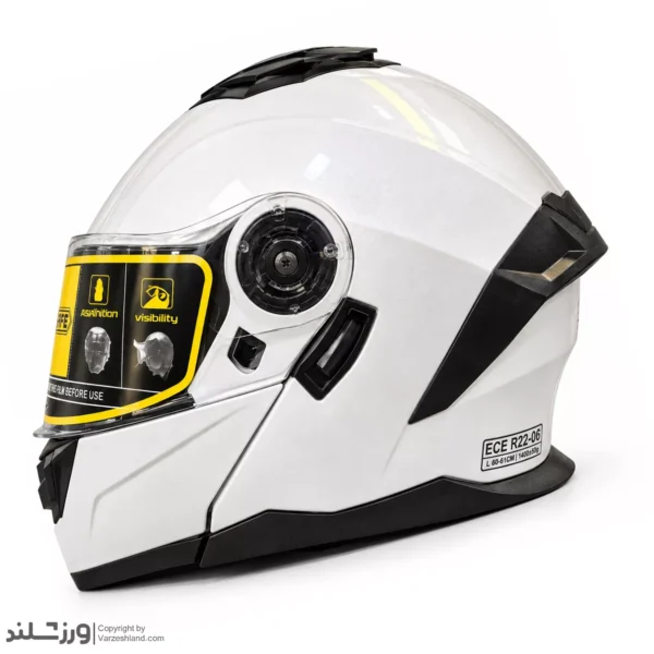 کلاه کاسکت فک متحرک Pearl White