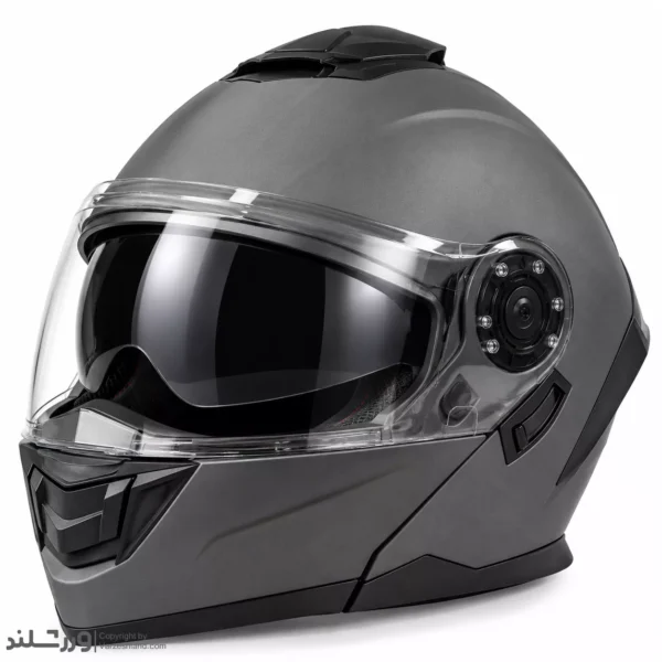 کلاه کاسکت فک متحرک Gray Matte