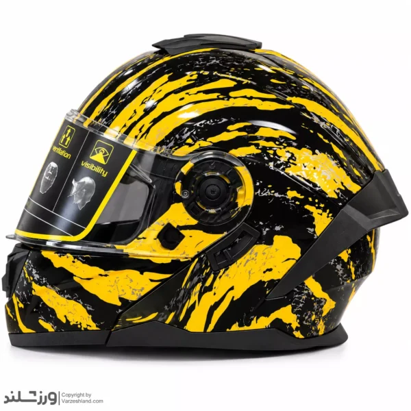 کلاه کاسکت فک متحرک Yellow Leopard